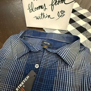 Apt. 9 Men's Navy and White Checkered Shirt